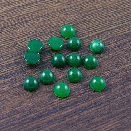 Kaboszon jadeit zielony koło 6x3.5mm (1szt.)