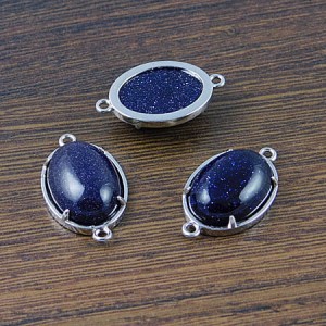Łącznik owal noc kairu w mosiężnej oprawie 25.5x15.5mm (1szt.)