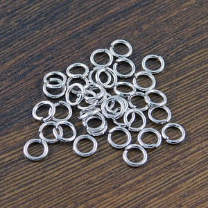 Ogniwko montażowe otwarte mosiężne 6x1mm ciemne srebro (50szt.)
