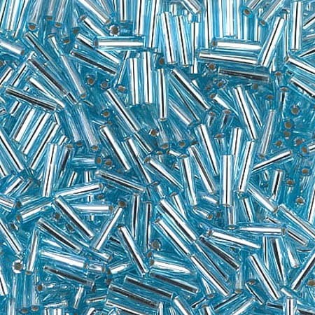 Miyuki Bugle 2-0018 Aqua Silver-Lined 6mm (10gram)