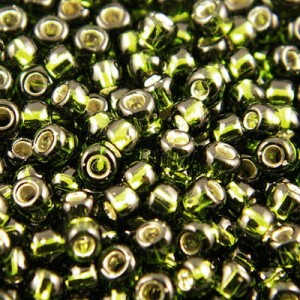 Koraliki TOHO Round 8/0 Silver-Lined Olivine (10g)