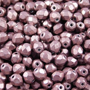 Czeskie koraliki szklane Fire Polish 4mm Saturated Metallic Butterum (40szt.)