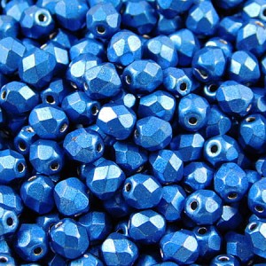 Czeskie koraliki szklane Fire Polish 4mm Saturated Metallic Marina (40szt.)