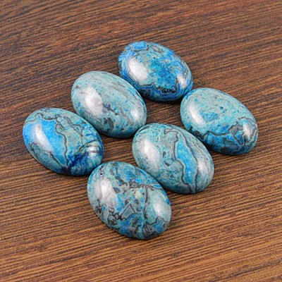 Kaboszon jaspis barwiony 25-26x18x8mm niebieski (1szt.)