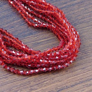 Kryształki bicone ze szkła 3mm czerwone (110szt.)