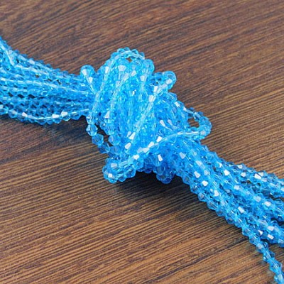 Kryształki ze szkła 3mm niebieskie (110szt.)