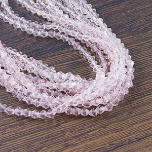 Kryształki ze szkła 3mm jasno różowe (115szt.)