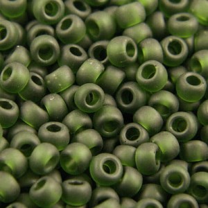 TOHO Round 8/0 Transparent-Frosted Olivine (10g)