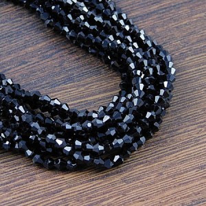 Kryształki bicone ze szkła 3mm czarne (110szt.)