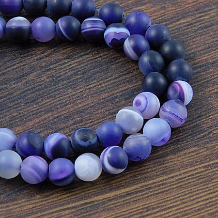 Agat ametystowy matowy kulki 6mm (6szt.)