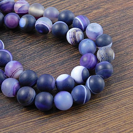 Agat ametystowy matowy kulki 8mm (4szt)