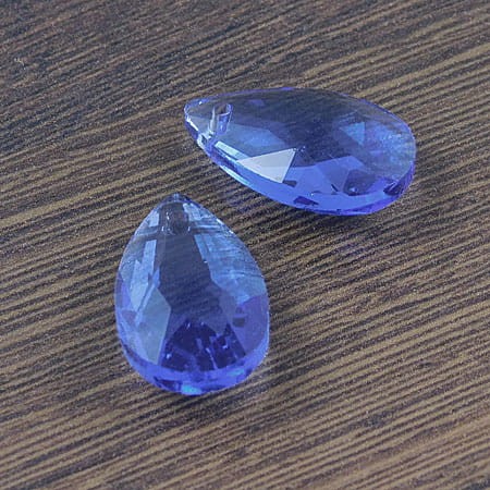 Zawieszka łezka ze szkła 22x13mm jasno szafirowa (1szt.)