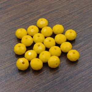 Oponki fasetowane ze szkła 8x6mm żółte (20szt)