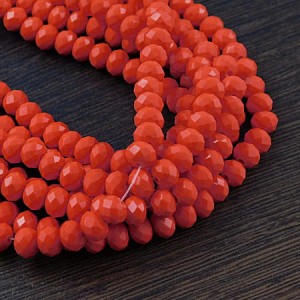 Oponki fasetowane ze szkła 6x4.5mm ciemno czerwone (20szt.)