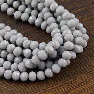 Oponki fasetowane ze szkła 6x4.5mm szare (20szt.)