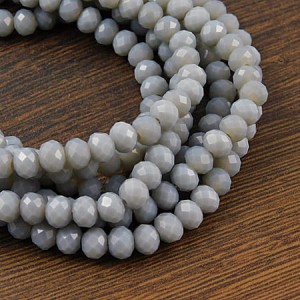 Oponki fasetowane ze szkła 6x4.5mm ciemno szare (20szt.)