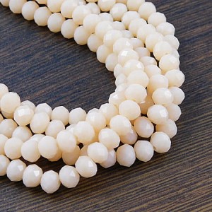 Oponki fasetowane ze szkła 6x4.5mm jasno brzoskwiniowe (20szt.)