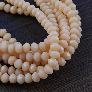 Oponki fasetowane ze szkła 6x4.5mm brzoskwiniowe (20szt.)