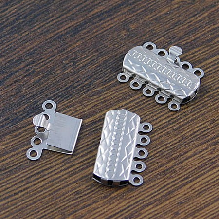 Zapięcie szufladowe ze stali nierdzewnej 19.5x14x4mm ciemne srebrne (1szt)