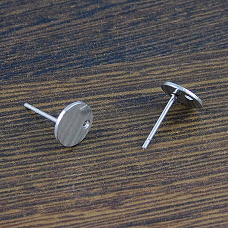 Sztyfty koła stal nierdzewna 12x8mm ciemne srebrne (2szt.)