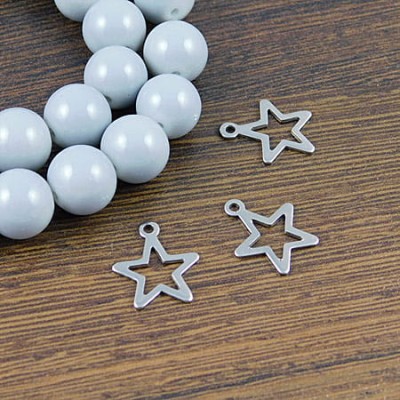 Zawieszka gwiazdka stal nierdzewna 15x13mm ciemna srebrna (1szt.)