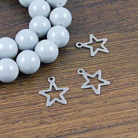 Zawieszka gwiazdka stal nierdzewna 15x13mm ciemna srebrna (1szt.)