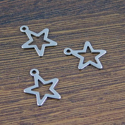 Zawieszka gwiazdka stal nierdzewna 15x13mm ciemna srebrna (1szt.)