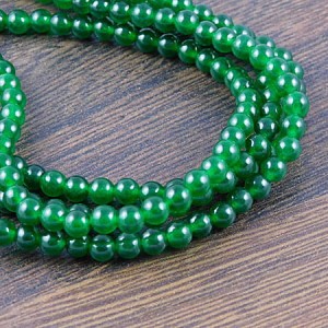 Jadeit kulki 4mm ciemny zielony (10szt.)