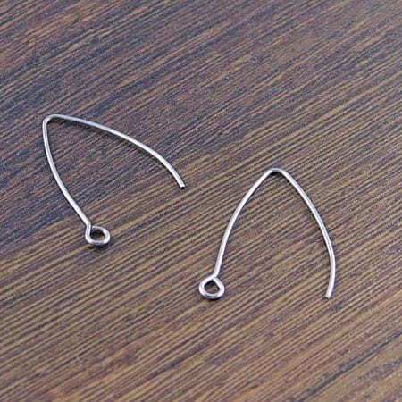Bigle otwarte rybki stal nierdzewna 30x18mm ciemne srebrne (2szt.)