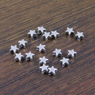 Przekładka metalowa gwiazdka 5x3mm ciemna srebrna (20szt)