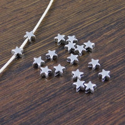 Przekładka metalowa gwiazdka 5x3mm ciemna srebrna (20szt)