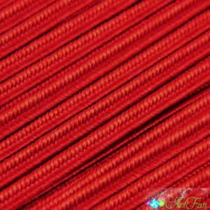 [A7501] Snurek Sutasz z wiskozy 3mm czerwony (1m)