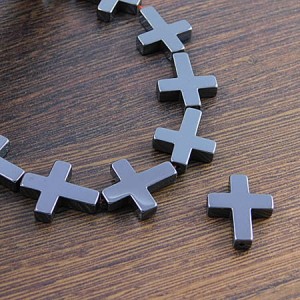 Hematyt krzyżyk 17x14x3.5mm ciemny szary (1szt.)