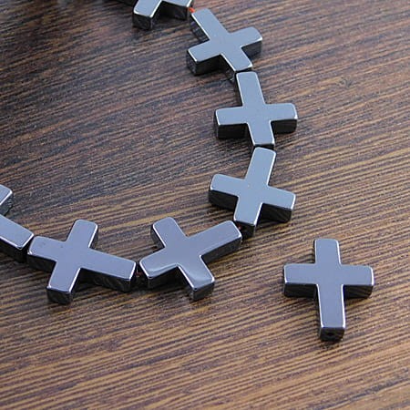 Hematyt krzyżyk 17x14x3.5mm ciemny szary (1szt.)