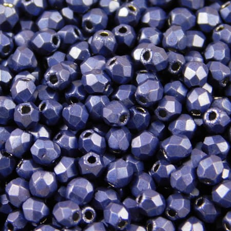 Koraliki Fire Polish ze szkła 3mm Saturated Metallic Super Violet (40szt)