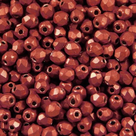 Koraliki Fire Polish ze szkła 3mm Saturated Metallic Cherry Tomato (40szt)