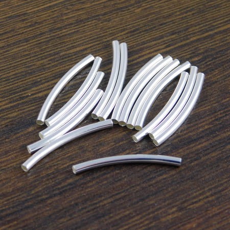 Rurka wygięta z metalu 25x2mm srebrna (10szt.)