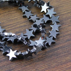 Hematyt gwiazdki 8mm grafitowe (10szt.)