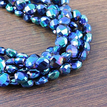 Pastylki szlifowane ze szkła 8x4mm multikolor (8szt)