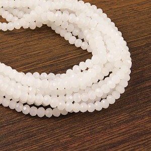 Oponki fasetowane ze szkła 4x3.5mm białe (110szt.)