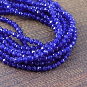 Oponki fasetowane ze szkła 4x3.5mm ciemne szafirowe (110szt.)