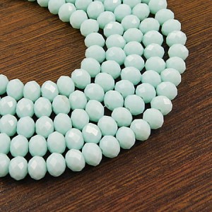 Oponki fasetowane ze szkła 8x6mm jasno niebieskie (20szt.)