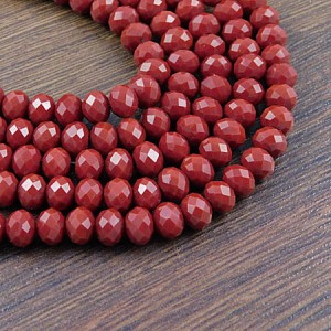 Oponki fasetowane ze szkła 8x6mm bordowe (20szt.)