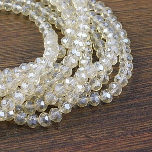 Oponki fasetowane ze szkła 6x4mm jasny szampański (20szt.)