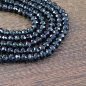 Oponki fasetowane ze szkła 6x4mm ciemno granatowe (20szt.)