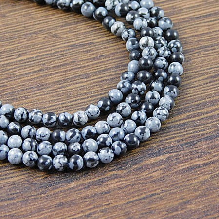 Obsydian śnieżny kulki 3-3.5mm (10szt.)