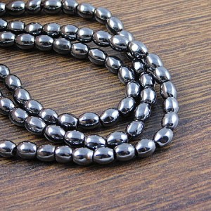 Hematyt oliwki 5x4mm grafitowe (75szt.)