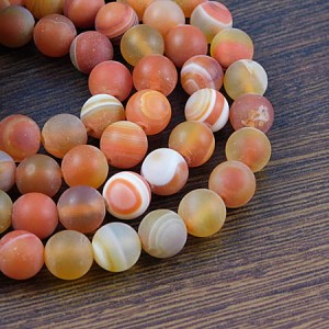 Agat pomarańczowy matowy kulki 8mm (4szt.)