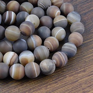 Agat brązowy matowy kulki 10mm (4szt)