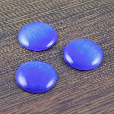 Kocie Oko koło kaboszon szafirowy 18x3mm (2szt)